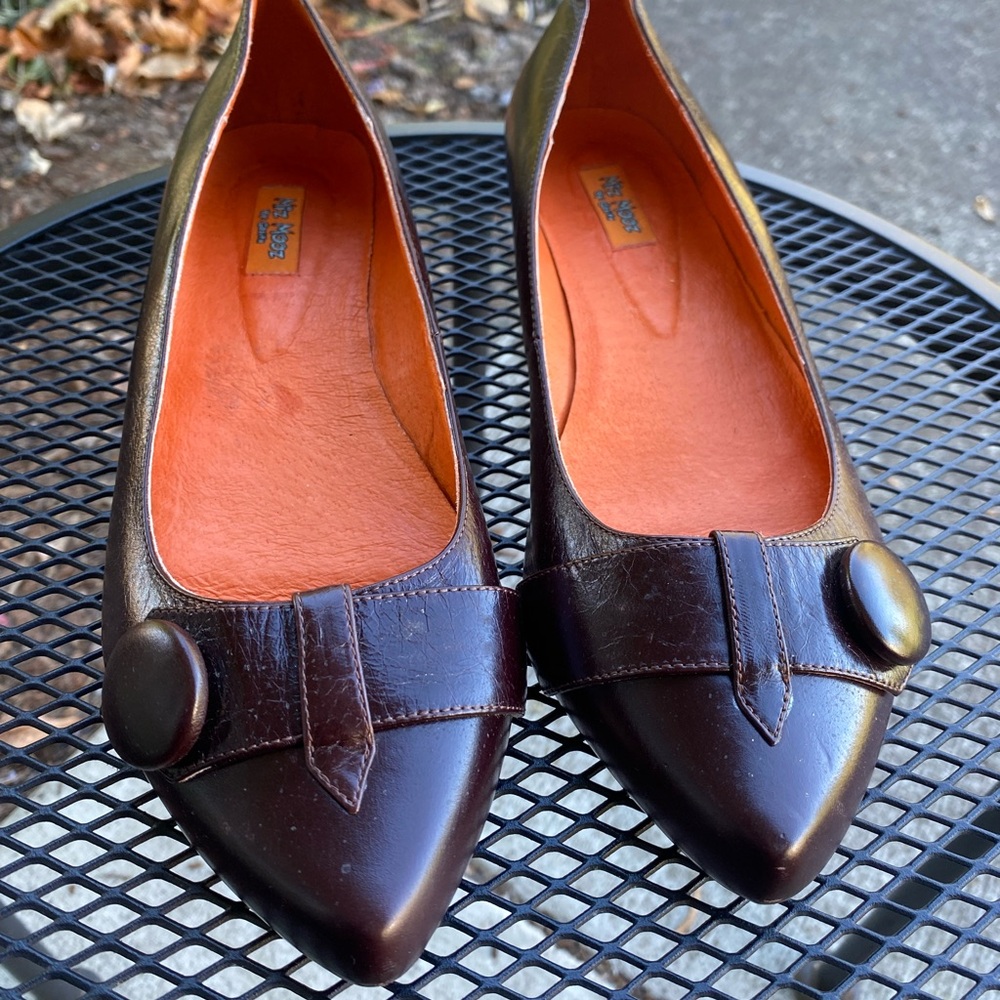 Miz Mooz Dark Brown Leather Flats